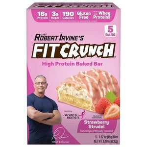 Fit Crunch, Strawberry Strudel High Protein Baked Bar, 8.1 Ounce