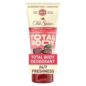 Old Spice Whole Body Deodorant Cream for Men, Aluminum Free, Black Cherry + Bourbon Scent, 24/7 Odor Protection, 24/7 Freshness, Dermatologist Tested, Gentle on Skin, Safe to Use All Over, 3.0 oz