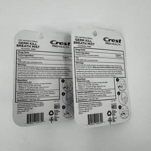 Crest ProHealth Germ Kill Breath Mist Clean Mint Spray 2 packs 8 Total Exp. 2028