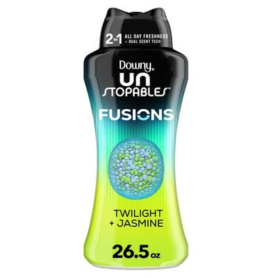 Downy Unstopables Fusions Scent Duos Laundry Scent Booster Beads, Twilight and Jasmine Scent, 26.5 OZ, 24hr non-stop freshness with 2 in 1 dual scent laundry scent beads