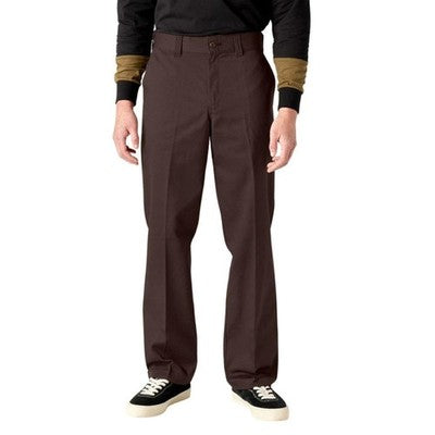 Dickies Men's Skateboarding Regular Fit Twill Pants, Chocolate Brown, 28W x 30L