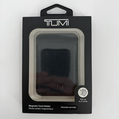 New Tumi Slim Men Leather Magnetic Wallet Multi Card Holder Case Black Logo