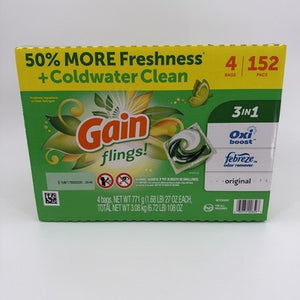 Gain Flings! Liquid Laundry Detergent Pacs, Original Scent (152 Count)
