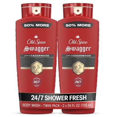 Old Spice Body Wash for Men, Long-Lasting Swagger Scent, 24 fl oz Pack of 2