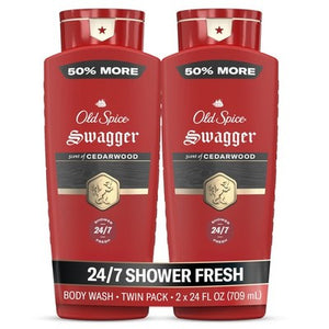 Old Spice Body Wash for Men, Long-Lasting Swagger Scent, 24 fl oz Pack of 2