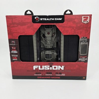 Stealth Cam Fusion 36MP Infrared Trail Camera And Solar Panel 2 Pack