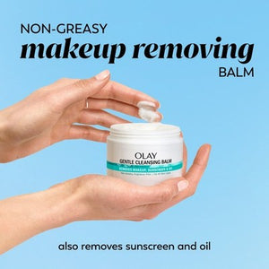 Olay Gentle Cleansing Balm Makeup Remover, Fragrance Free, 3.4 fl oz, Hydrating Face Cleanser Removes Makeup, Sunscreen and Oil