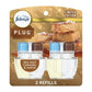 Febreze Plug In Air Freshener, Odor-Fighting Scented Oil Refill, Sea Salt Caramel & Maple, 2 Refill