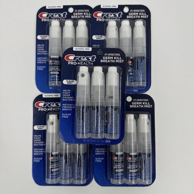 Crest ProHealth Germ Kill Breath Mist Clean Mint Spray 5 packs 15 Total Exp 2028