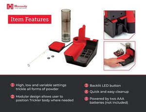Hornady Vibratory Trickler, 050102 - Save Time and Achieve the Perfect Powder Charge with This Easy to Use Electric Powder Trickler with High, Low, and Variable Settings for All Forms of Powder