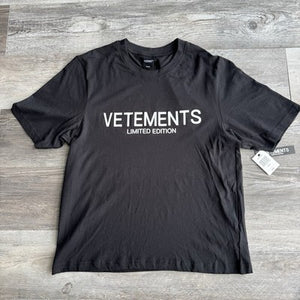 NWT Vetements Limited Edition Men's BLACK T-Shirt Size M By Drill Clothing