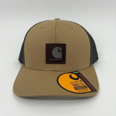Carhartt Men's Rugged Flex Twill Mesh-Back Logo Patch Cap, Dark Khaki, One Size