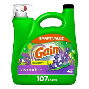 Gain Liquid Laundry Detergent, Lavender Scent, 154 fl oz, 107 loads, HE compatible, Laundry Detergent Liquid Soap