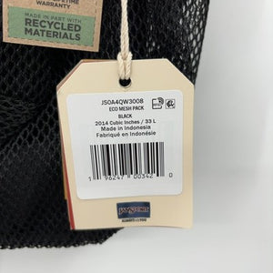JanSport Eco Mesh Backpack, Red Tape, 17” x 12.5” x 6” - Large Semi-Transparent Bag for Adults with Laptop Sleeve, Padded Back Panel, Black