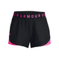 Under Armour Womens Play Up 3.0 Shorts, (057) Black/Rebel Pink/Rebel Pink, XX-Large