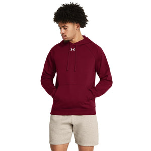Under Armour Men's Rival Fleece Hoodie, (625) Cardinal / / White, 4X-Large