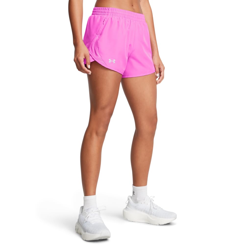 Under Armour Womens Fly by Shorts, (572) Vivid Magenta/Vivid Magenta/Reflective, X-Small