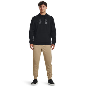 Under Armour mens Armour Fleece Big Logo Hoodie, (001) Black / / Black, Small