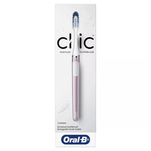Oral-B Clic Manual Toothbrush, Rose Quartz, with Magnetic Toothbrush Holder - 1 Count