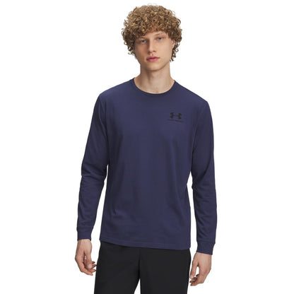 Under Armour Men's UA Sportstyle Left Chest Long Sleeve Washed Navy/Black XX-Large