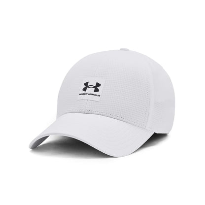 Under Armour Men's Iso-Chill ArmourVent Stretch Fit Hat, (100) White / / Castlerock, X-Large/XX-Large