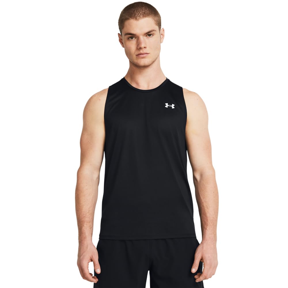 Under Armour Men's Tech Tank Top, (001) Black / / White, XX-Large