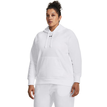 Under Armour Womens Rival Fleece Hoodie, (100) White / / Black, XX-Large