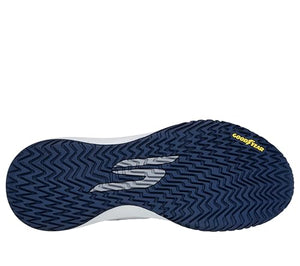 Skechers Men's Viper Court Rally Pickleball Sneaker, Grey/Navy, 10