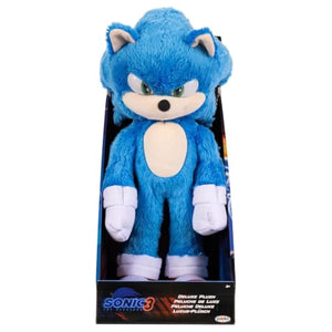 Sonic 3 The Hedgehog The Movie - Official Sega Licensed - Deluxe Sonic Soft Toy - 33cm - Blue Hedgehog - Soft - Realistic Details - Sparkling Eyes - Children's Soft Toy - Collectable - 3 Years +
