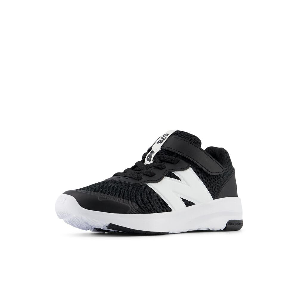 New Balance Kid's DynaSoft 578 V1 Hook and Loop Running Shoe, Black/White, 5 M Toddler