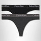 Calvin Klein Motive Cotton Multipack Thong Panty Charcoal Heather/Black