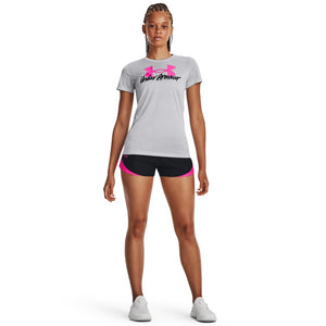 Under Armour Womens Play Up 3.0 Shorts, (057) Black/Rebel Pink/Rebel Pink, XX-Large