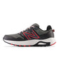 New Balance Men's 410 V8 Trail Running Shoe, Blacktop/Neo Flame/Shadow Grey, 13 XW