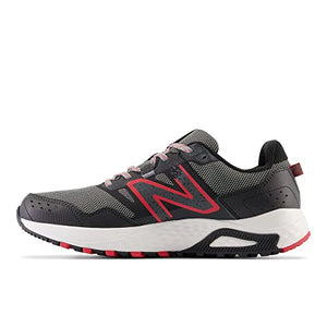 New Balance Men's 410 V8 Trail Running Shoe, Blacktop/Neo Flame/Shadow Grey, 13 XW