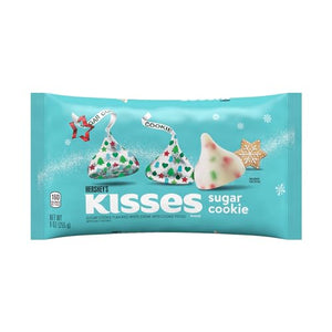 HERSHEY'S KISSES Sugar Cookie Flavored, Christmas Candy Bag, 9 oz