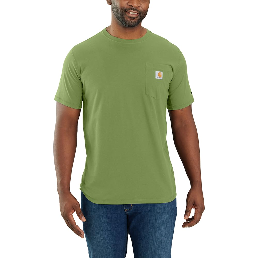 Carhartt Men's Force Relaxed Fit Midweight Short-Sleeve Pocket T-Shirt (Also Available in Big & Tall), Switchgrass
