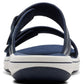 Clarks Women's Breeze Maye Slide Sandal, Navy Synthetic, 5