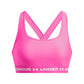 Under Armour Womens Crossback Mid Impact Sports Bra, (656) Rebel Pink/Rebel Pink/White, X-Small