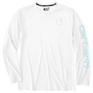 Carhartt Men's Force Sun Defender™ Lightweight Long-Sleeve Logo Graphic T-Shirt, White, X-Large