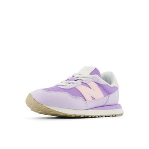 New Balance Kid's 237 V1 Bungee Sneaker, Lilac Glo/Shell Pink, 11 M Little Kid