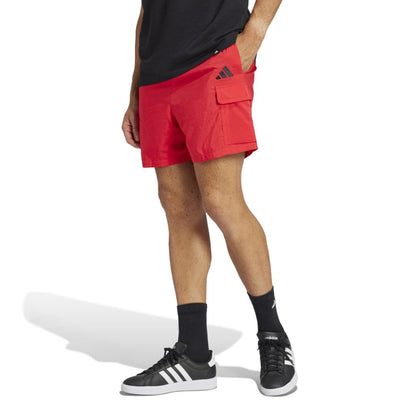 Adidas Men's Essentials Linear Chelsea 7-Inch Sportswear Shorts, Pure Ruby/Black, XX-Large