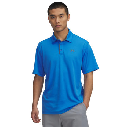 Under Armour - Mens Tech Polo, Blue Atlantis/Pitch Gray Small