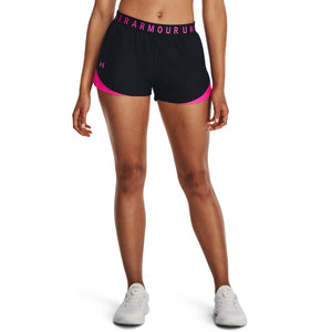 Under Armour Womens Play Up 3.0 Shorts, (057) Black/Rebel Pink/Rebel Pink, XX-Large