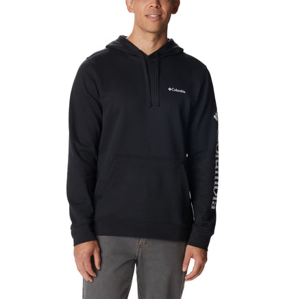 Columbia Mens Trek Long Sleeve Hoodie, Black/CSC Sleeve Logo, Small
