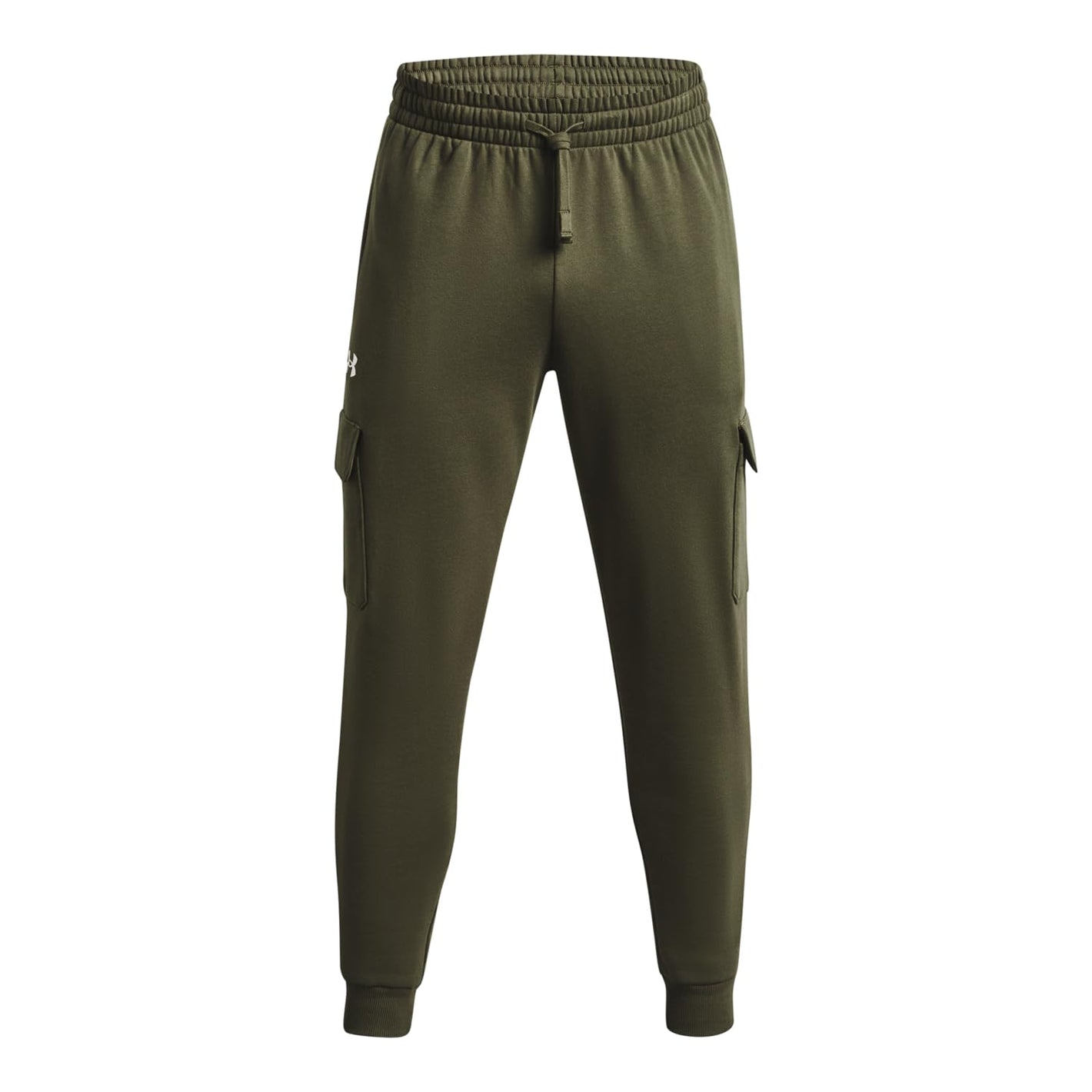 Under Armour Men's Rival Fleece Cargo Jogger, (390) Marine OD Green / / White, Small