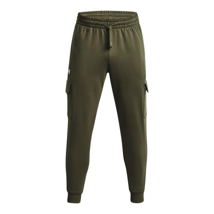 Under Armour Men's Rival Fleece Cargo Jogger, (390) Marine OD Green / / White, Small