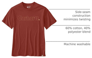Carhartt Men's Irvine Relaxed Logo T-Shirt, Spice Red, Medium