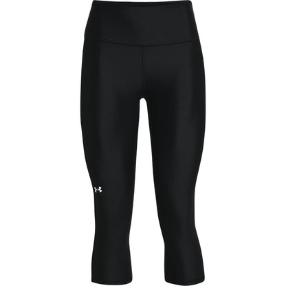 Under Armour Womens HeatGear Armour High Waisted Pocketed No-Slip Capri , Black (001)/White , X-Small