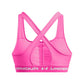 Under Armour Womens Crossback Mid Impact Sports Bra, (656) Rebel Pink/Rebel Pink/White, X-Small