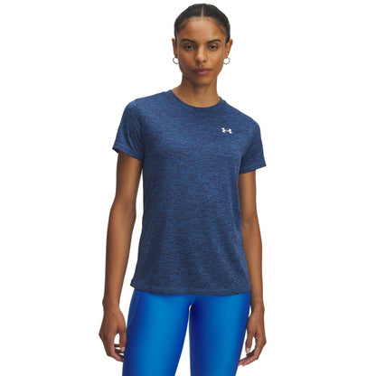 Under Armour Women's Tech Twist Short Sleeve Crew, (402) Blue Atlantis / / White, X-Large